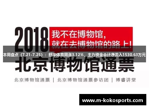 本周盘点（7.21-7.25）：舒华体育周涨3.12%，主力资金合计净流入1530.63万元